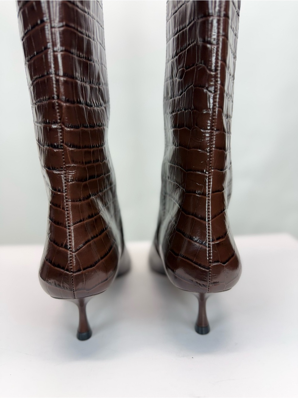 New Stuart Weitzman Naomi 50 High Boot Auburn Brown Sz 8.5 - Picture 9 of 16